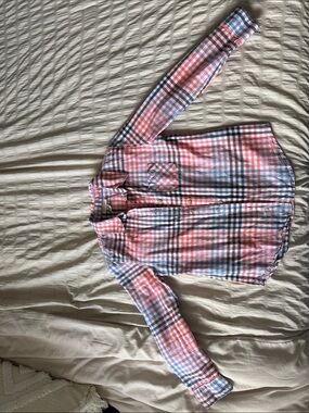 Cat & Jack Red, Blue and White Plaid Button-Down Shirt